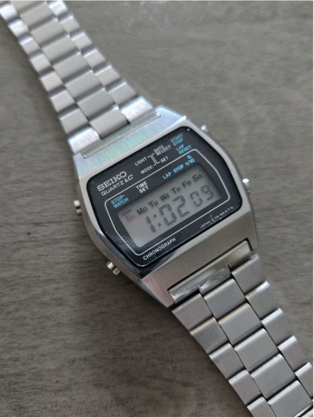Rare Vintage Seiko LC A128-5010 Men's Digital LCD Watch Working W/OG Box!!!